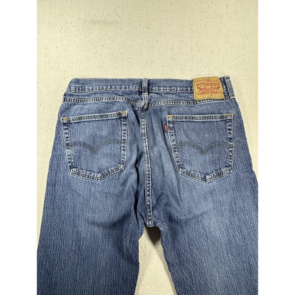 Levi's 505 Mens Jeans 36x36 Zipper Fly Regular Fit Blue‎ Denim Semi-Distressed